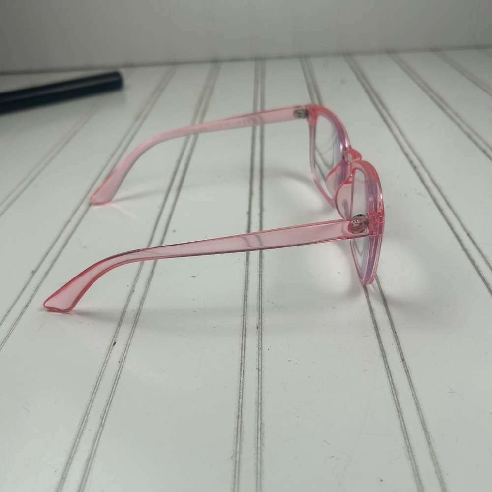 Women’s Pink Transparent Frame Rectangular Eyegla… - image 3